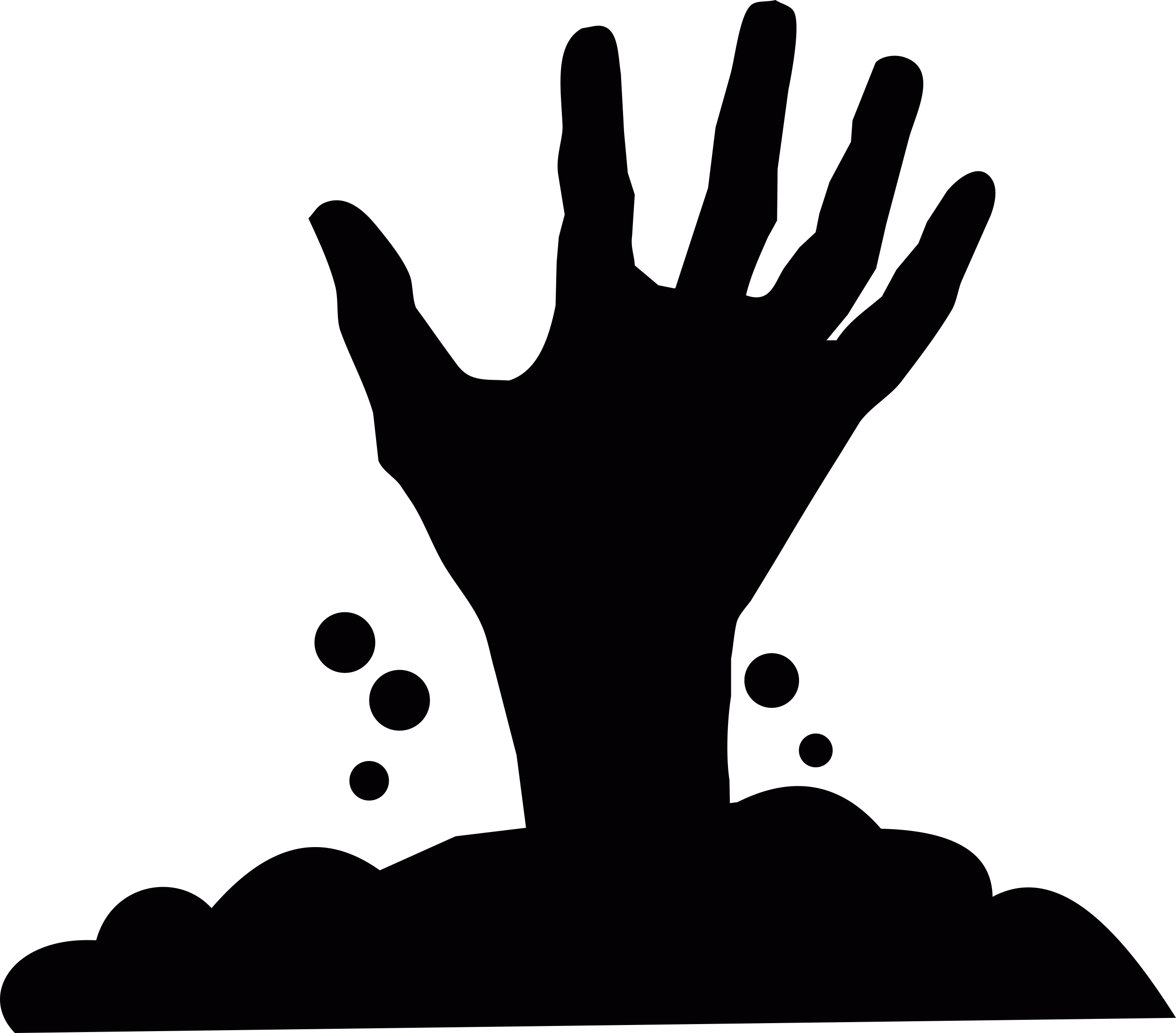 Hand Appearing From Under The Soil Line Art Illustration Svg Free Vectors